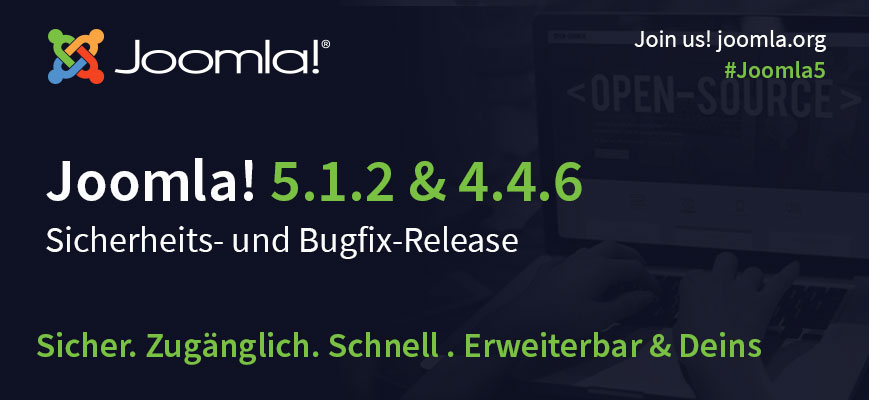 Joomla! 5.1.2 und Joomla! 4.4.6 als Sicherheitsupdates veröffentlicht